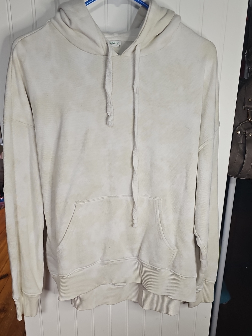 aerie Cream Women's Hooded Zip-Up Sweater